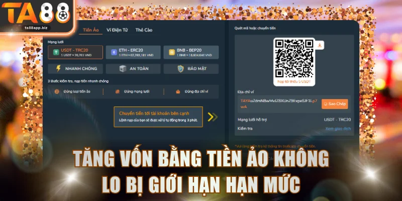 Tăng vốn bằng Tiền ảo không lo bị giới hạn hạn mức